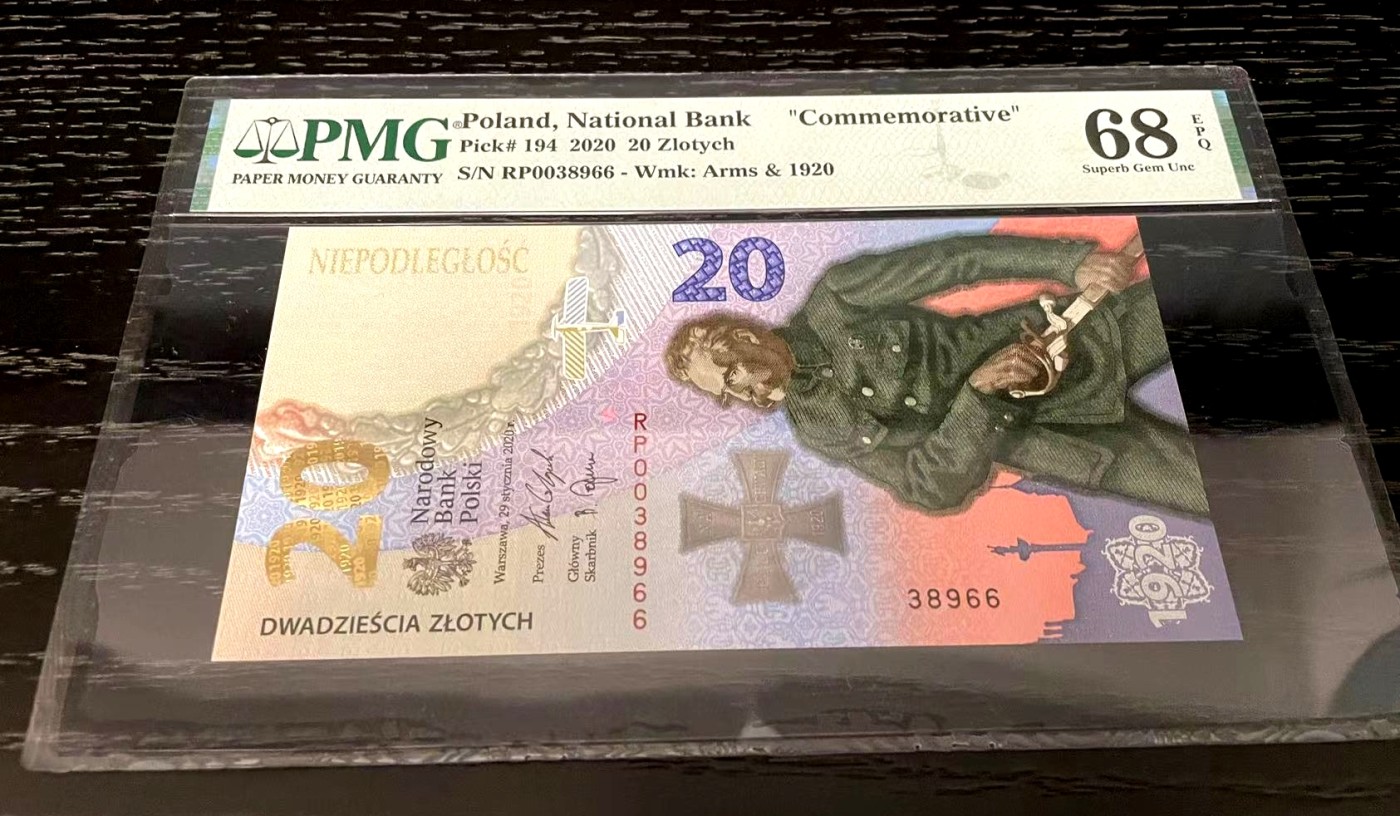 【Blue Auction】✨世界纸币精拍第368期——格雷伯爵夫妇 【无47】波兰 2020年20兹罗提 PMG68EPQ 超高分 纪念钞