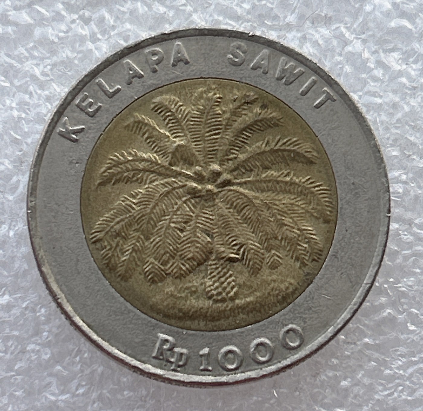 全场一元起拍 世界钱币散币场 第22期 1997年印度尼西亚1000卢比硬币 双色镶嵌币