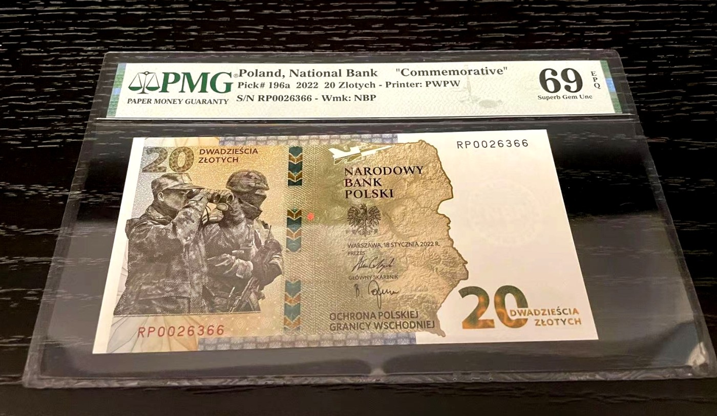 【Blue Auction】✨世界纸币精拍第368期——格雷伯爵夫妇 【近满分 无47】波兰 2022年20兹罗提 PMG69EPQ 超高分 纪念钞