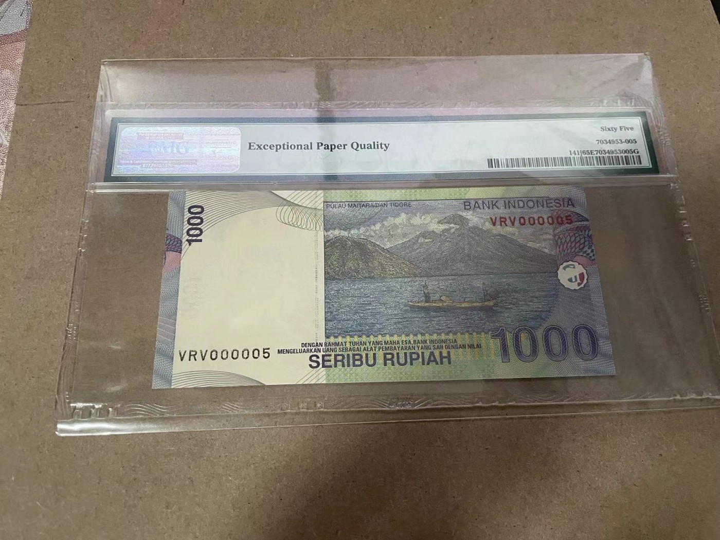 【Blue Auction】✨世界纸币精拍第368期——格雷伯爵夫妇 【5号小号】印尼 2009年1000卢比 PMG65EPQ 