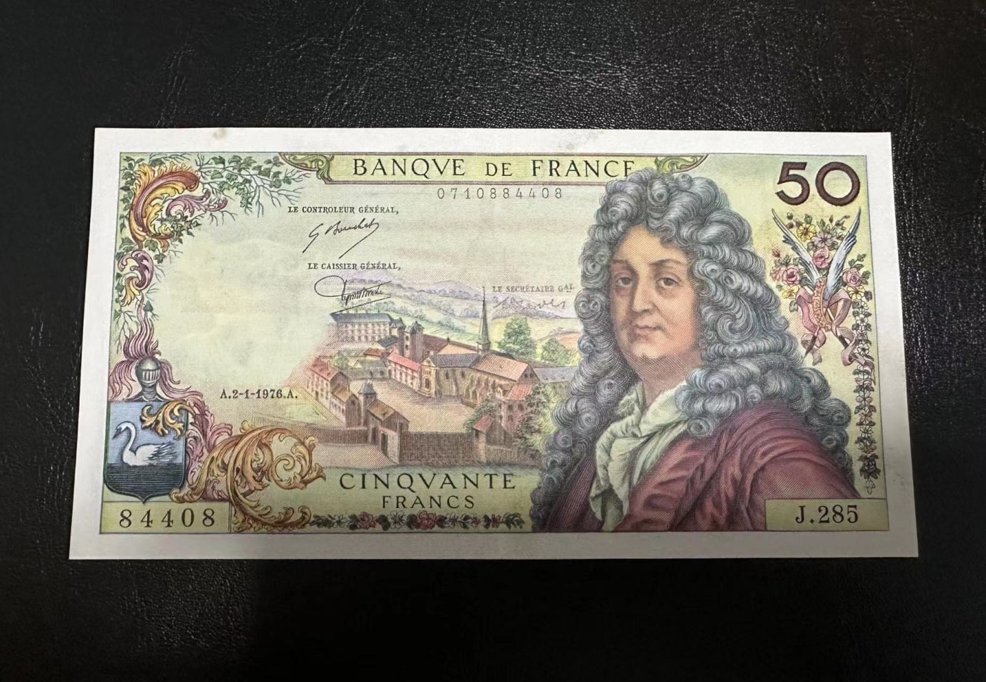 【Blue Auction】✨世界纸币精拍第368期——格雷伯爵夫妇 法国 1976年50法郎 拉辛 AU品相 