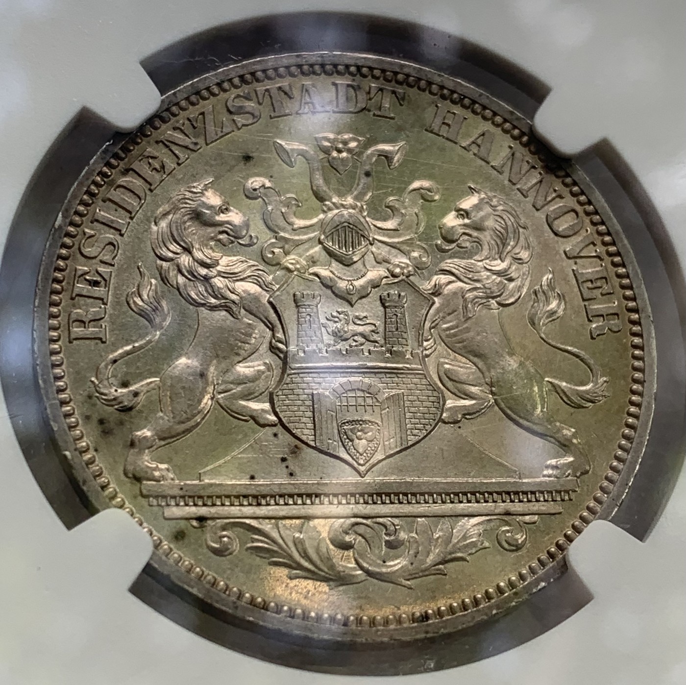 瓶子🏺第108期拍卖会  德邦1872年汉诺威胜利女神1泰勒银币  NGC MS62