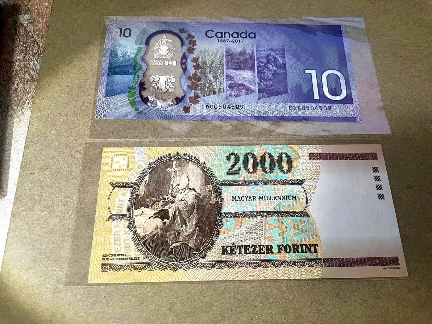 【Blue Auction】✨世界纸币精拍第368期——格雷伯爵夫妇 【一组2张】加拿大 2017年10元&匈牙利 2000年2000福林 均全新UNC