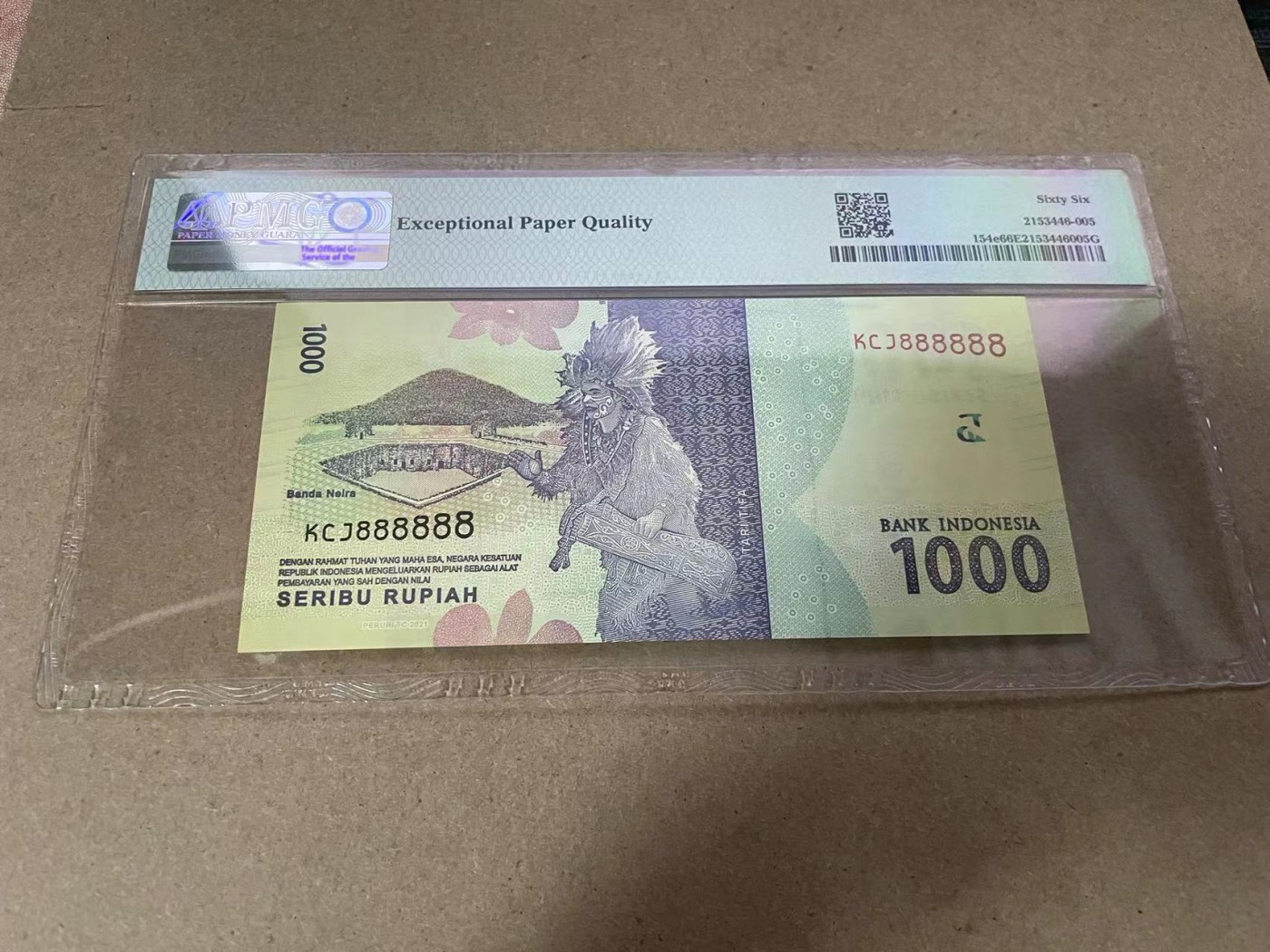 【Blue Auction】✨世界纸币精拍第368期——格雷伯爵夫妇 【全同8】印尼 2016年1000卢比 PMG66EPQ 