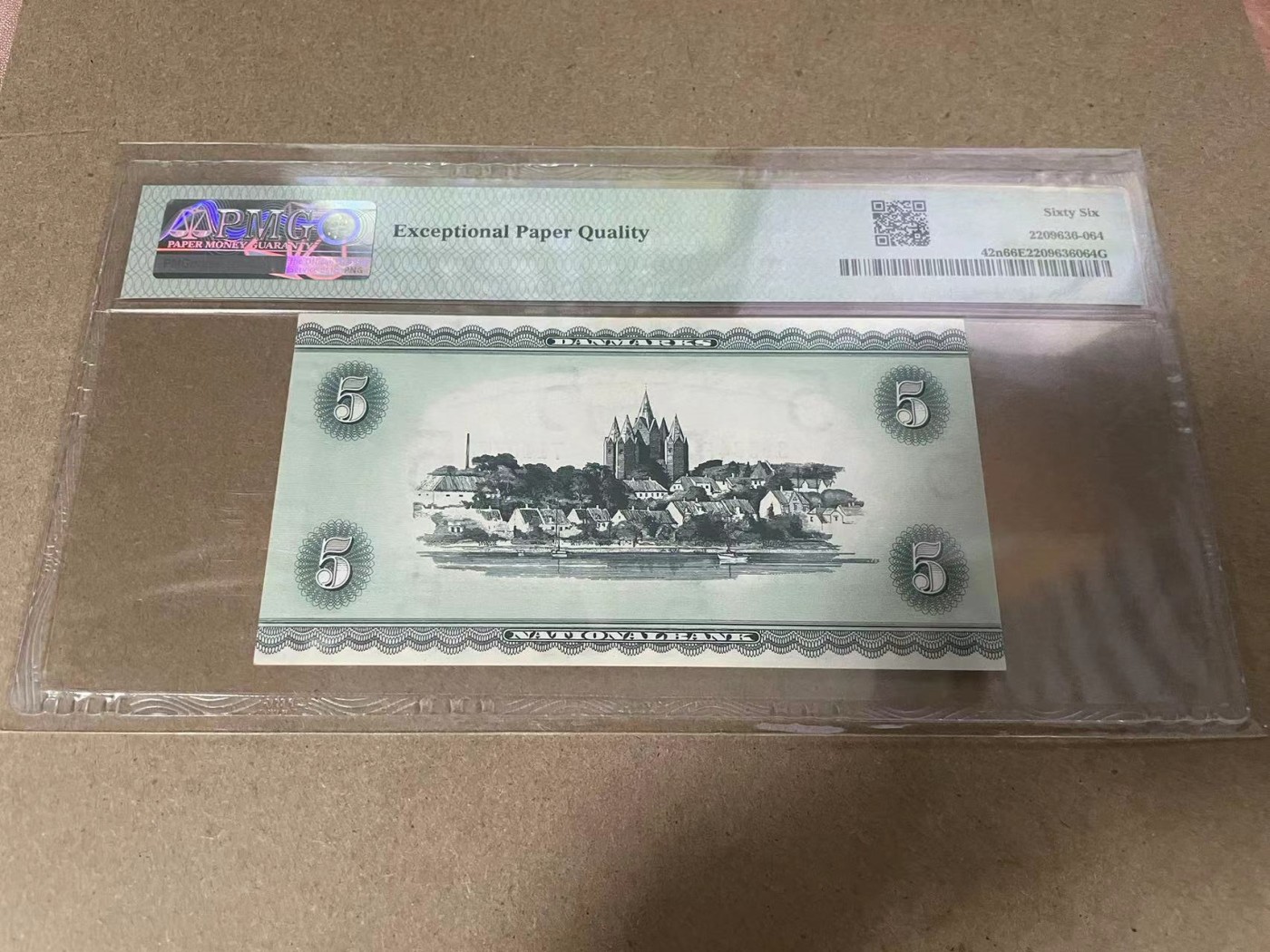 【Blue Auction】✨世界纸币精拍第368期——格雷伯爵夫妇  丹麦 1958-59年5克朗 PMG66EPQ 三裸女 经典 