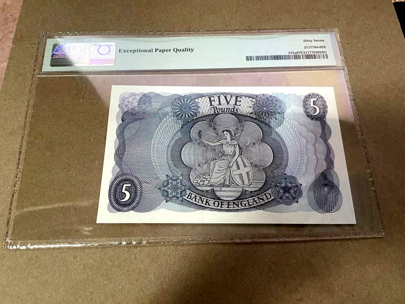 【Blue Auction】✨世界纸币精拍第368期——格雷伯爵夫妇 【a版首签 A03冠】英国 1963-66年 C序列5镑 女王 PMG67EPQ 高分  