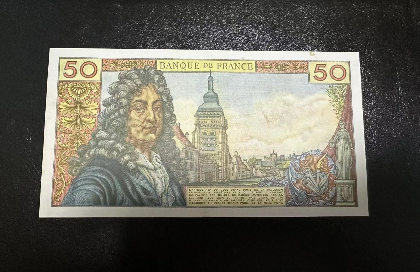 【Blue Auction】✨世界纸币精拍第368期——格雷伯爵夫妇 法国 1976年50法郎 拉辛 AU品相 