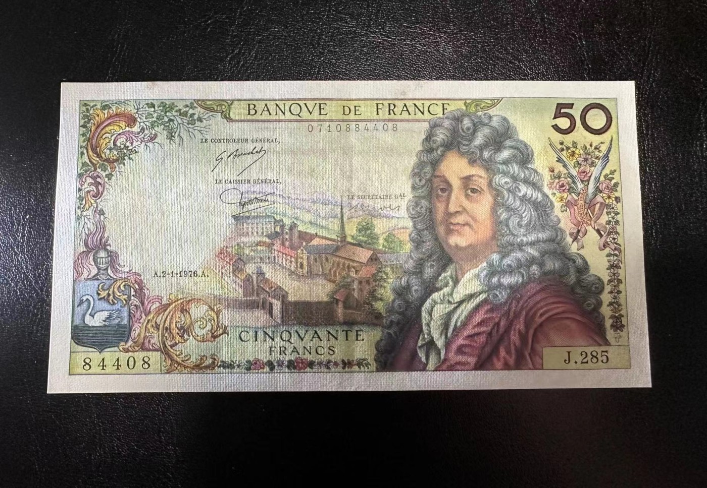 【Blue Auction】✨世界纸币精拍第368期——格雷伯爵夫妇 法国 1976年50法郎 拉辛 AU品相 