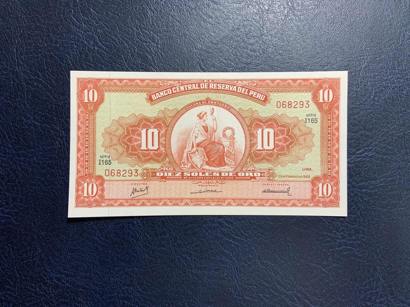 收藏联盟Quantum Auction 第288期拍卖 (已更新) 秘鲁1968年10奥沙 品相AU 原票 油墨香尚在