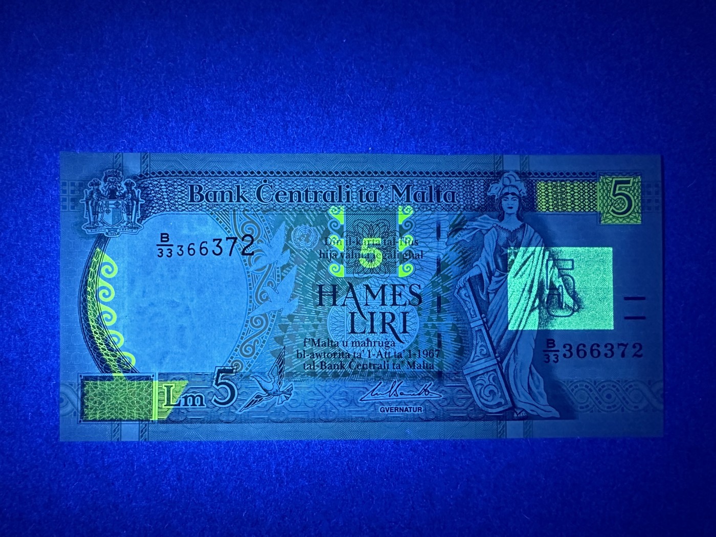 《张总收藏》118期-外币超精品合集 马耳他5里拉 UNC 1994年