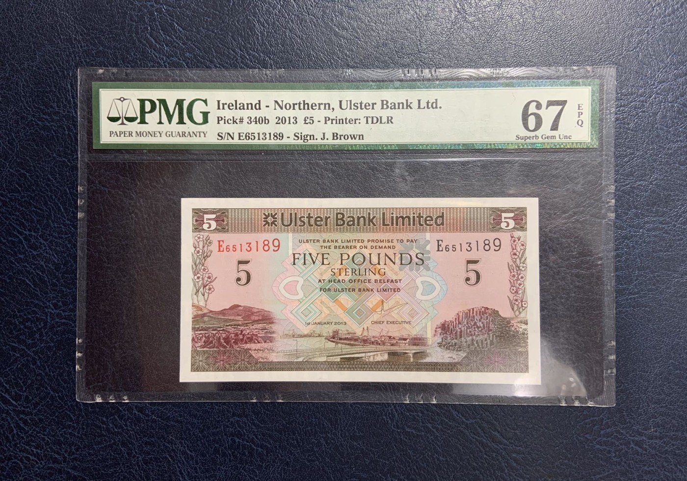 收藏联盟Quantum Auction 第288期拍卖 (已更新) 北爱尔兰阿斯特银行2013年5镑 PMG67 号码无457