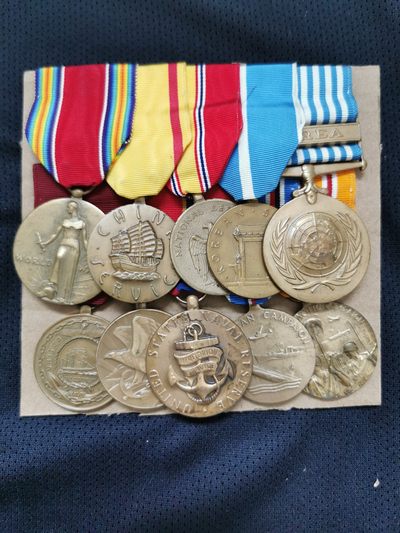 盛世勋华——号角文化勋章邮票专场拍卖第135期 - 美国海军二战韩战10联排，获得者先在中国服役，后参与二战的太平洋地区的对日作战，最后参加朝鲜战争