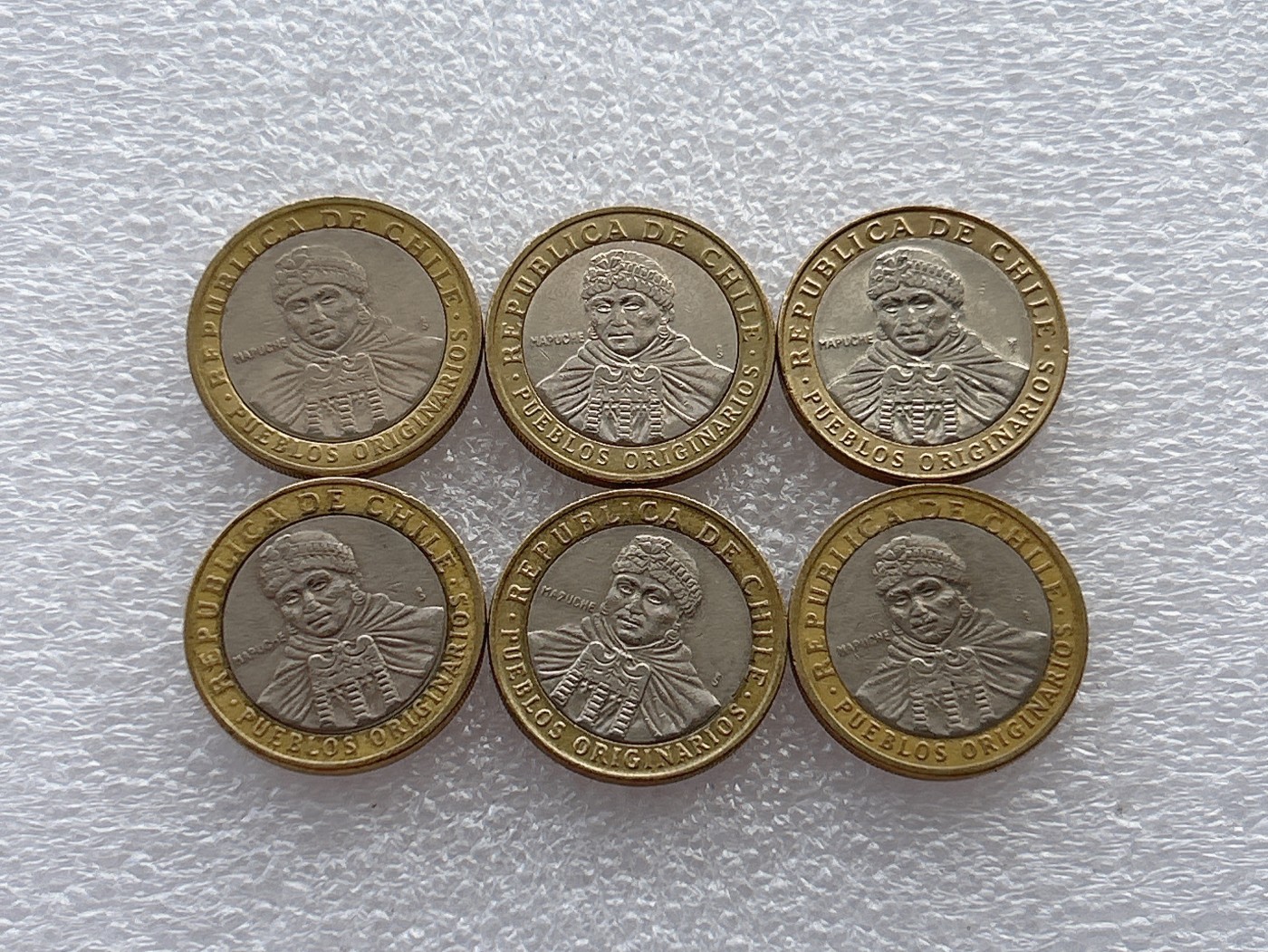 全场一元起拍 世界钱币散币场 第22期 智利100比索6枚