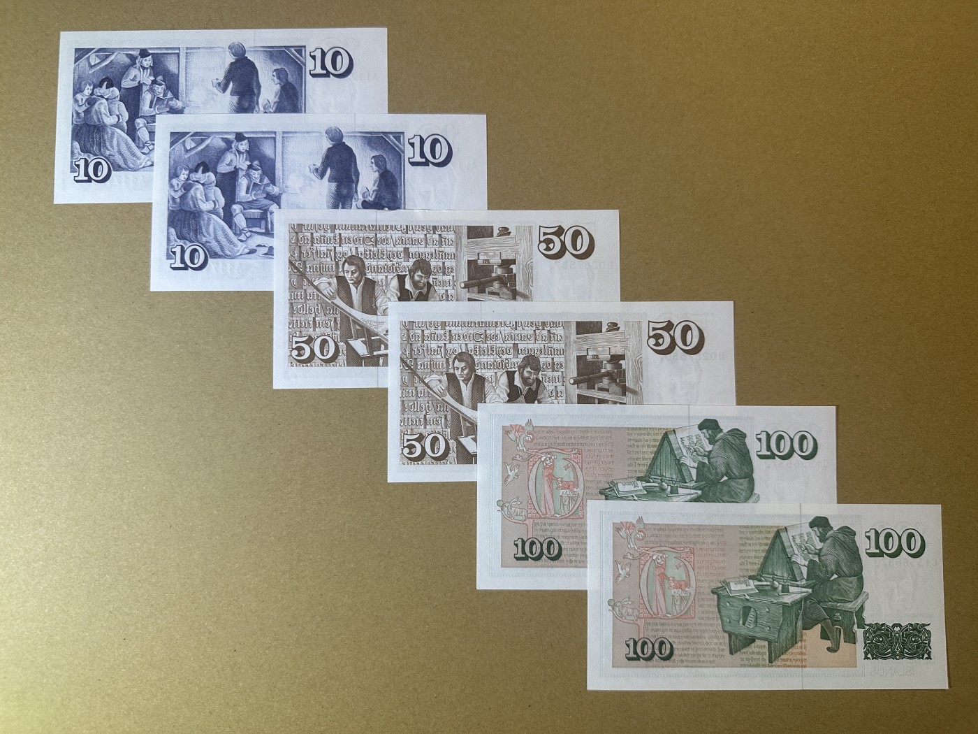 《张总收藏》118期-外币超精品合集 冰岛10、50、100克朗6张 UNC 1981年小套2套