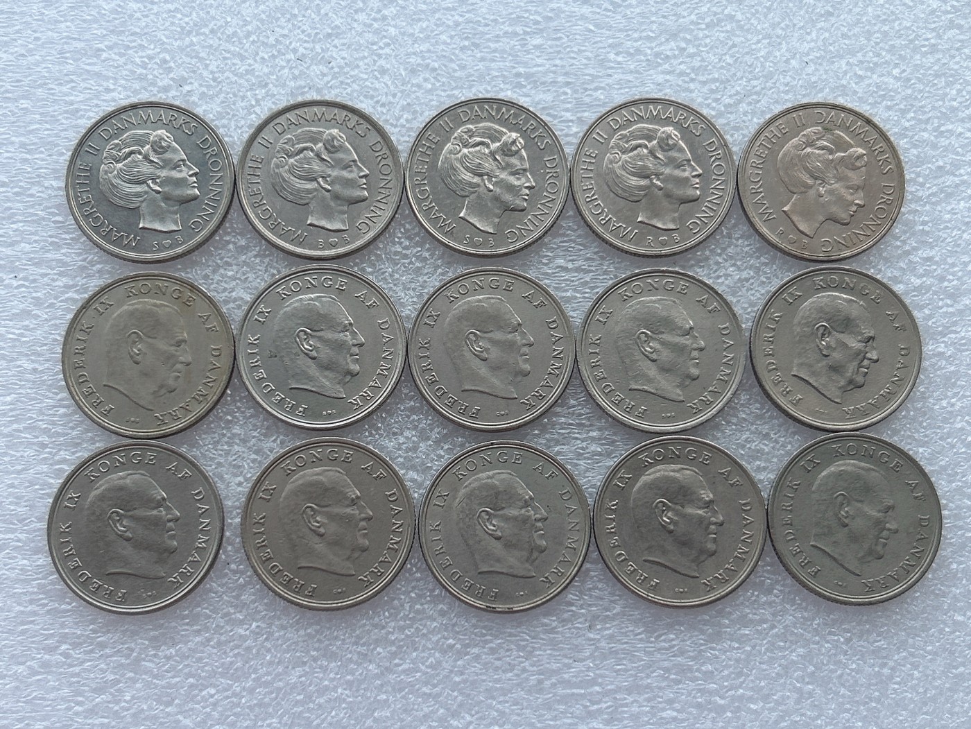 全场一元起拍 世界钱币散币场 第22期 丹麦1克朗 两个头像版 15枚