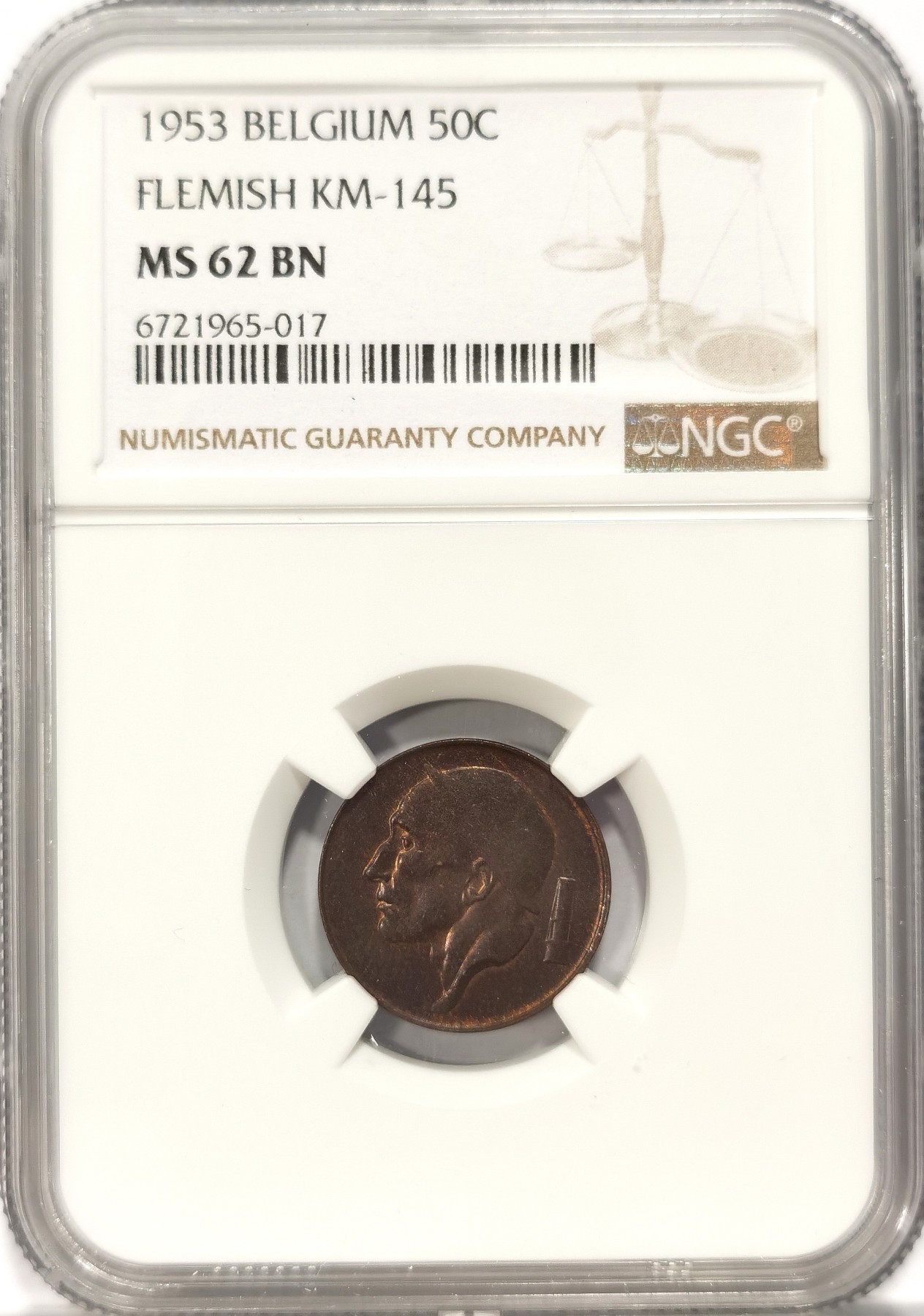 博洋堂世界钱币拍卖第042期周六场（全场包邮）本周五、周六二场连拍 NGC MS63/62/64三枚一组 英属锡兰1945年1分+比利时1953年50分+英国1963年1便士铜币 高分包浆醇厚，三种不同的铜光包浆，趣味性强，性价比高