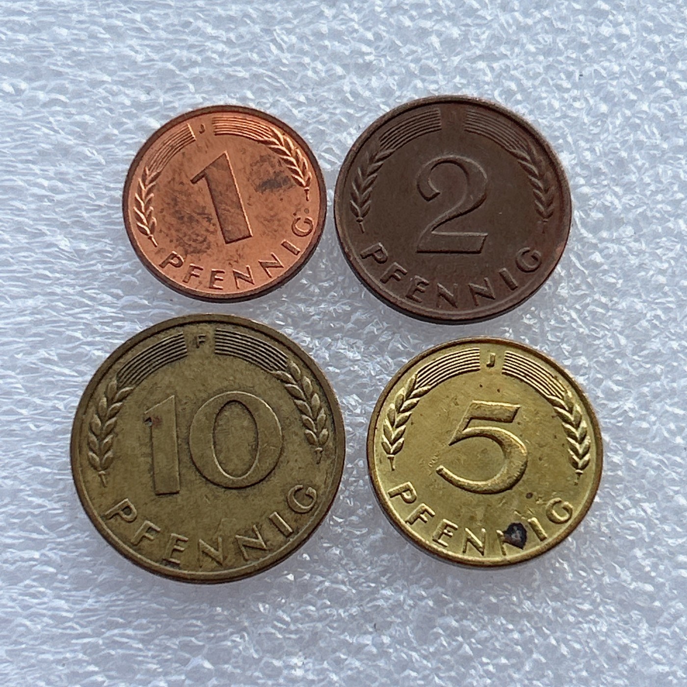 全场一元起拍 世界钱币散币场 第22期 德国1950年4枚套