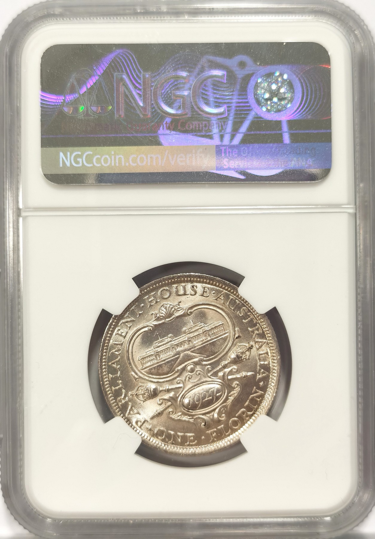 博洋堂世界钱币拍卖第042期周六场（全场包邮）本周五、周六二场连拍 NGC UNC 澳大利亚1927年议会大厦纪念银币 热门品种，转光强烈，打制深峻，自送严评