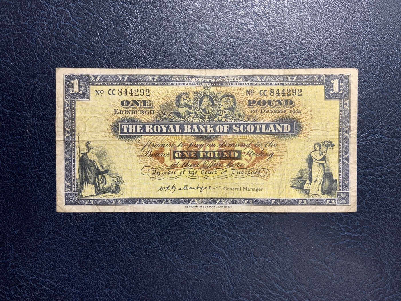 收藏联盟Quantum Auction 第288期拍卖 (已更新) 苏格兰皇家银行1964年1镑 品相如图 