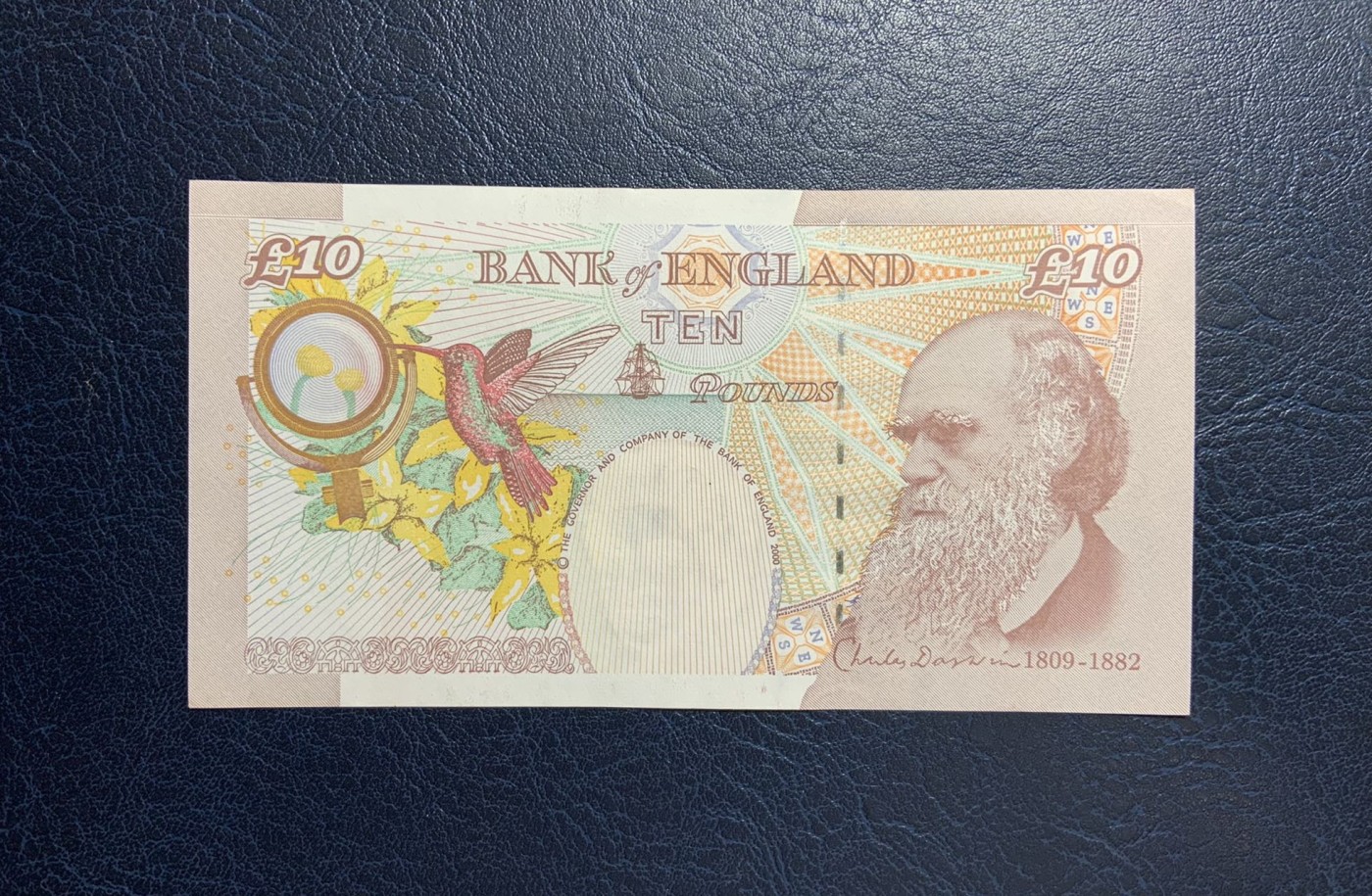 收藏联盟Quantum Auction 第288期拍卖 (已更新) 英国2004年10镑 品相UNC 角有瑕疵 生物学家达尔文