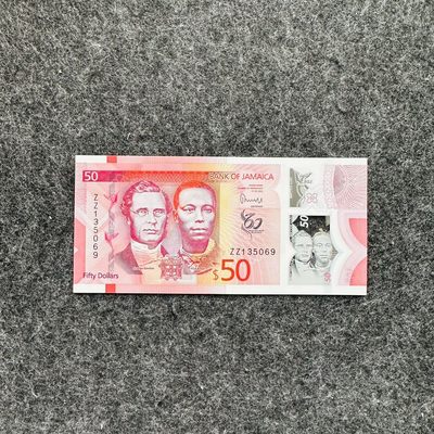 103rd🐰￥￥🇯🇲牙买加2023年50-100-500-1000元塑料钞，含100和500AA冠 - 牙买加2023年100元塑料钞，流通纪念钞，ZZ补号冠，ZZ135069