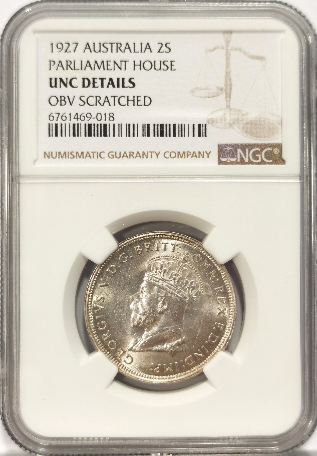 博洋堂世界钱币拍卖第042期周六场（全场包邮）本周五、周六二场连拍 NGC UNC 澳大利亚1927年议会大厦纪念银币 热门品种，转光强烈，打制深峻，自送严评