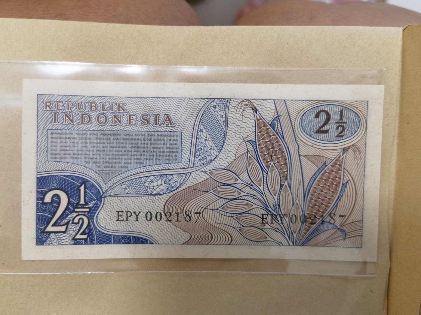 九月九，战地黄花分外香 印度尼西亚 2.5卢比纸币 2 1/2卢比 小票幅 1961年 外国钱币
