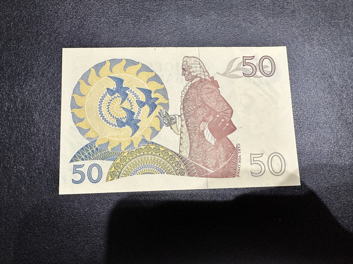 《外钞收藏家》第二百九十七期（连拍第二场）（欧洲五国专场） 瑞典1974年50克朗 全新 有一个潮点