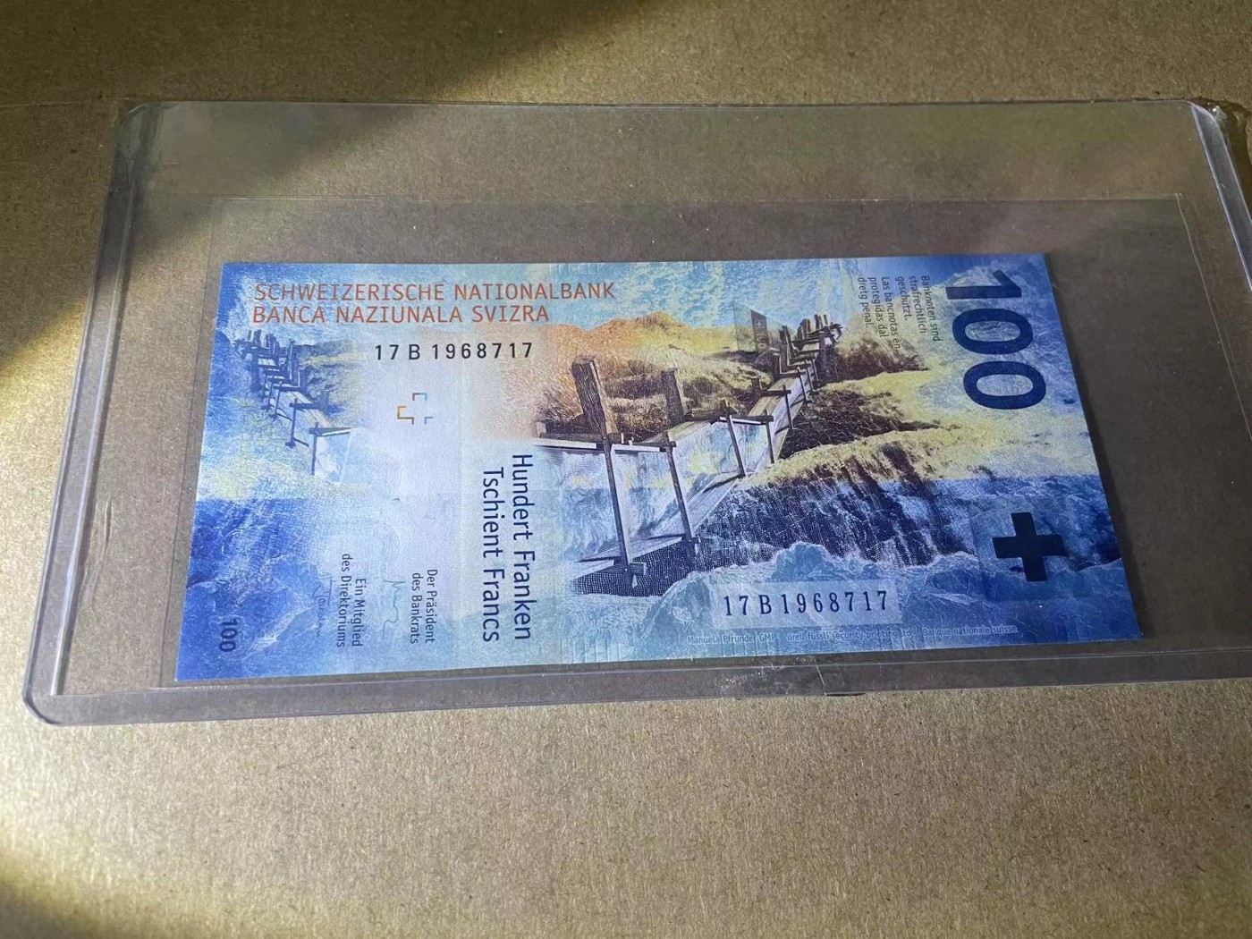 【Blue Auction】✨世界纸币精拍第369期【精】 【17B1968717】瑞士 2017年100法郎 全新UNC