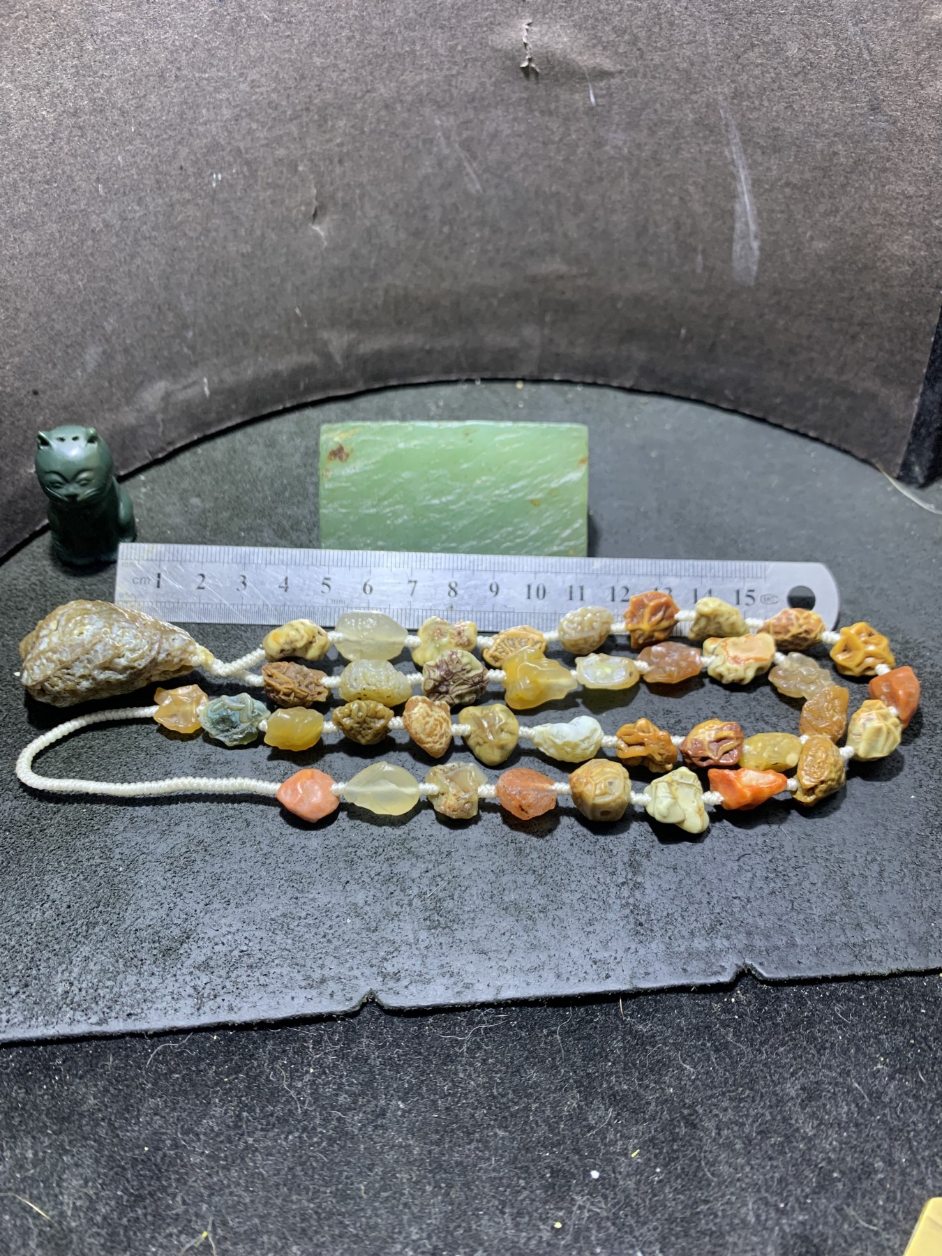 精美阿拉善戈壁多彩飘花筋脉原石大颗粒吊坠项链一条