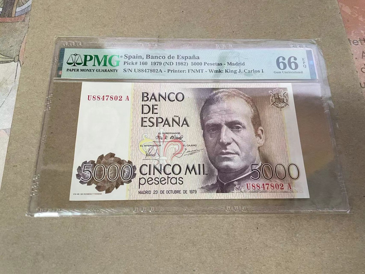 【Blue Auction】✨世界纸币精拍第369期【精】 西班牙 1982年5000比塞塔 PMG66EPQ
