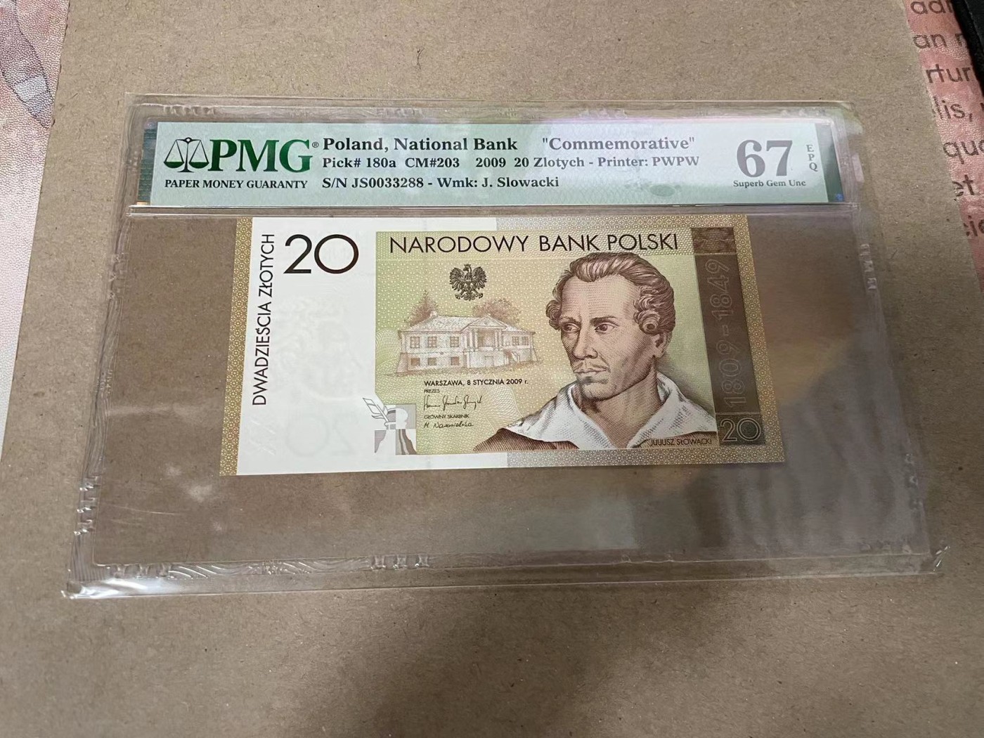 【Blue Auction】✨世界纸币精拍第369期【精】 【88尾无47】波兰 2009年20兹罗提 PMG67EPQ 纪念钞