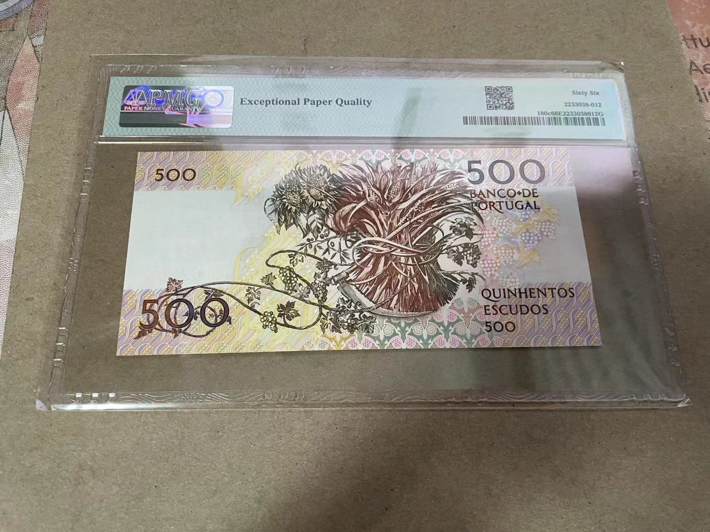 【Blue Auction】✨世界纸币精拍第369期【精】 葡萄牙 1989年500埃斯库多 PMG66EPQ 