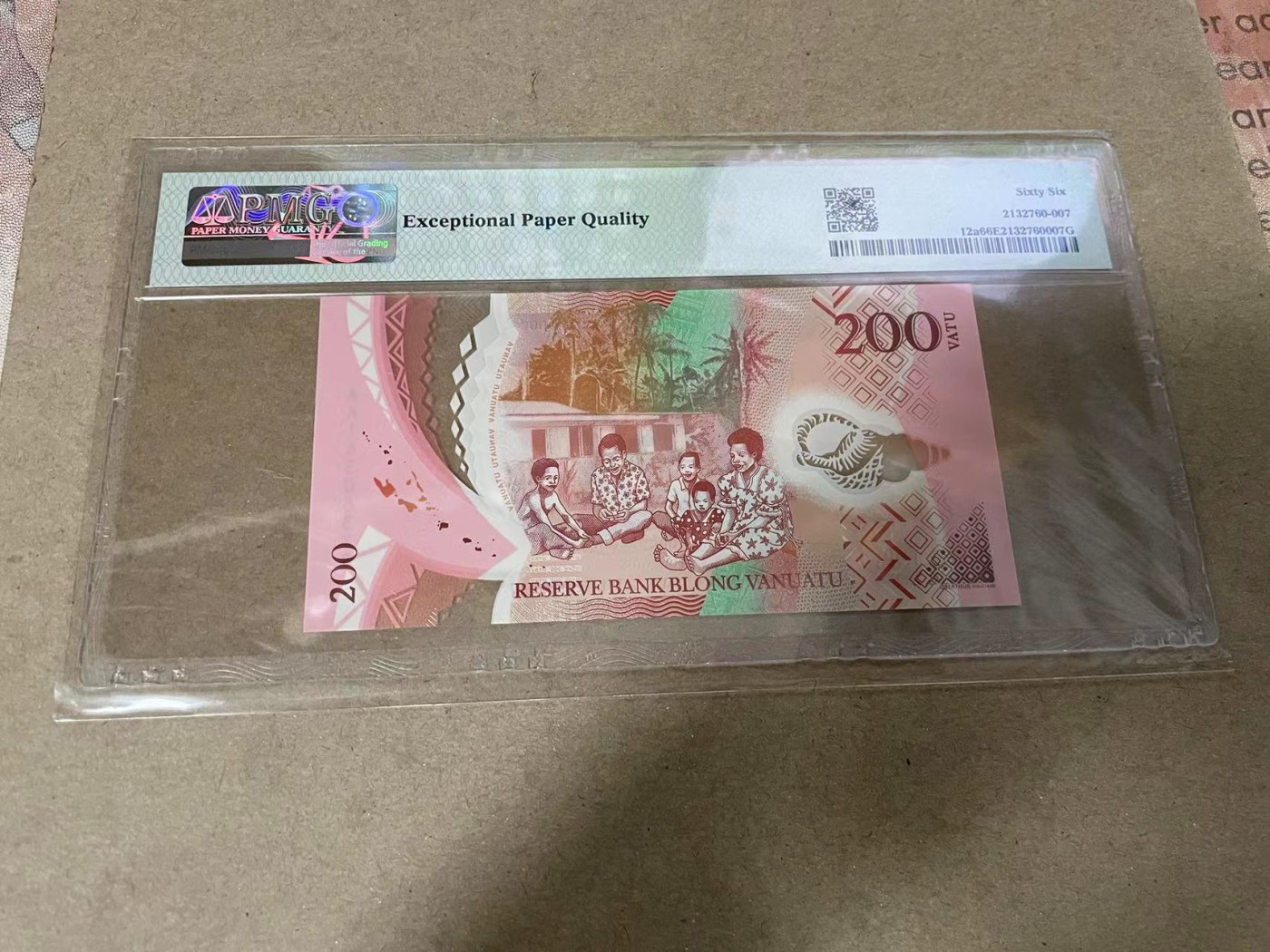 【Blue Auction】✨世界纸币精拍第369期【精】 【AA】瓦努阿图 2014年200瓦图 PMG66EPQ 