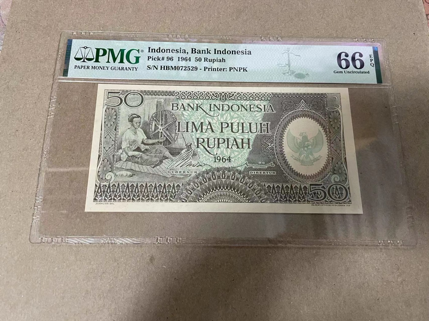 【Blue Auction】✨世界纸币精拍第369期【精】 印尼 1964年50卢比 PMG66EPQ 