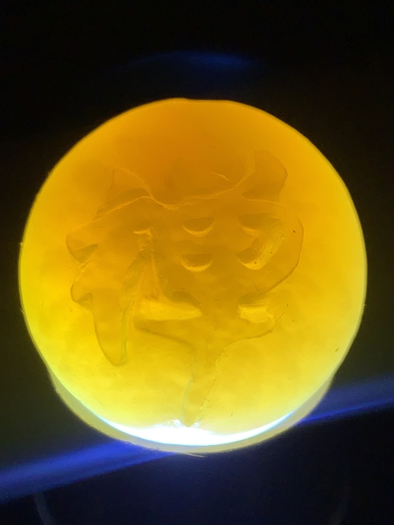精美亚光高玉化战国红玛瑙手工雕刻禅字圆珠一颗！