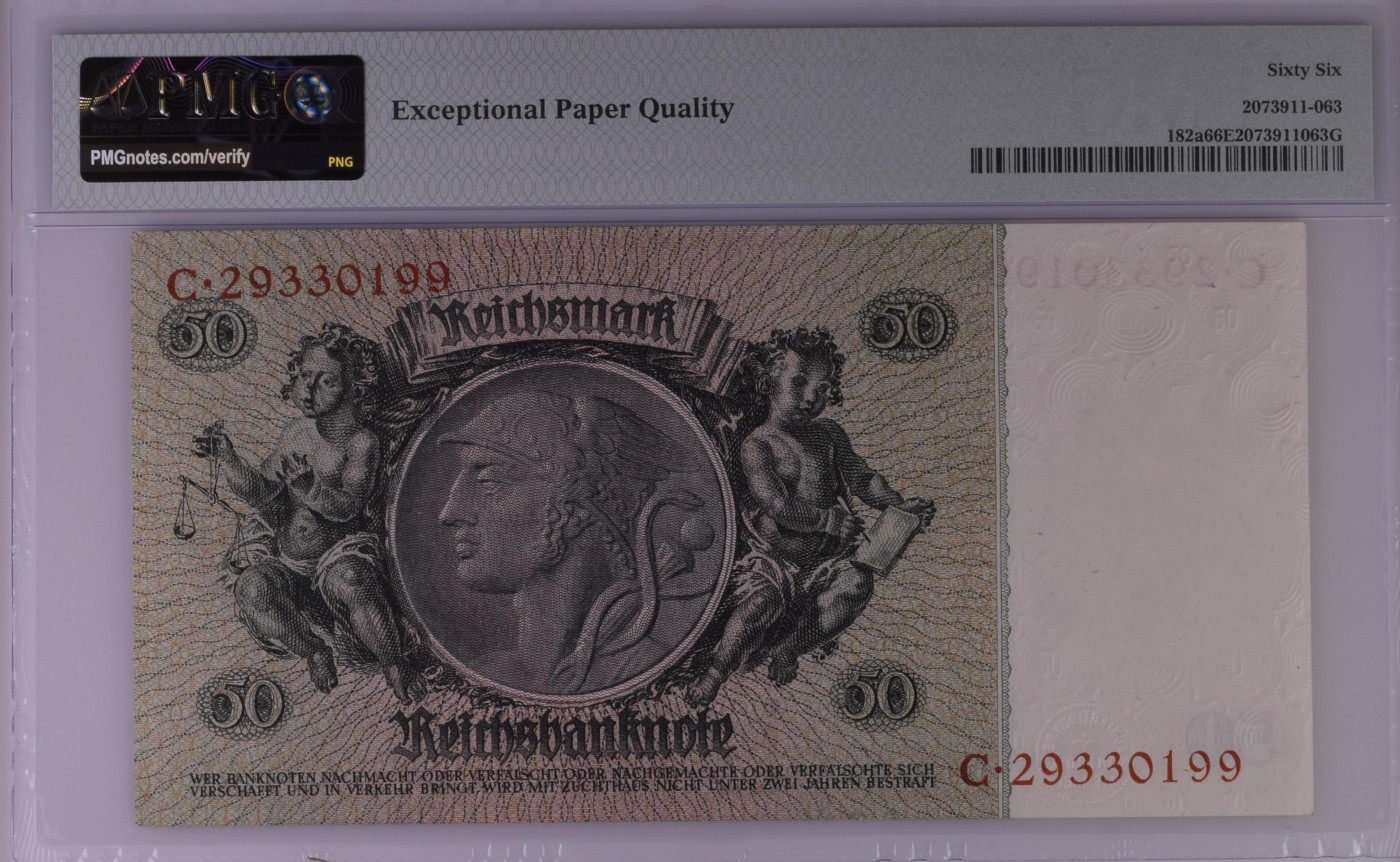 收藏联盟Quantum Auction 第288期拍卖 (已更新) 德国19336年50马克 PMG66 号码无457 