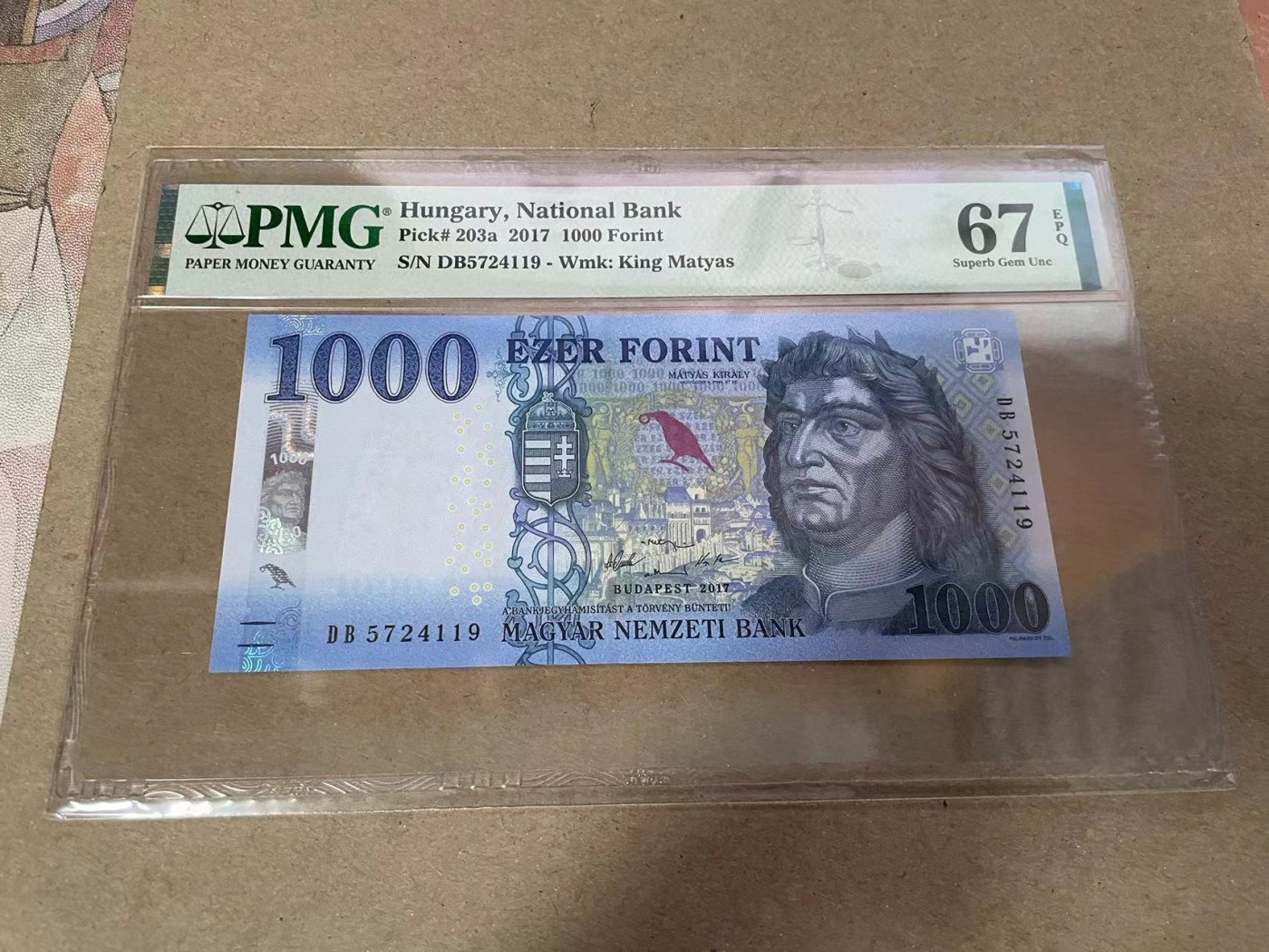 【Blue Auction】✨世界纸币精拍第369期【精】 匈牙利 2017年1000福林 PMG67EPQ 