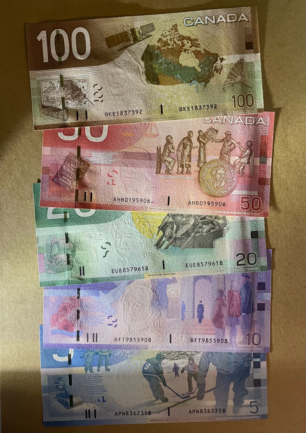 【Blue Auction】✨世界纸币精拍第369期【精】 【一组5张】加拿大 旅版 5-100元 全新UNC