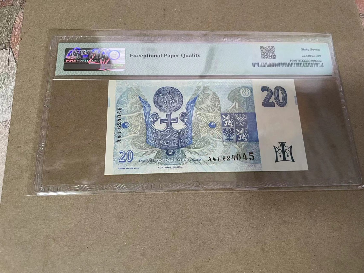 【Blue Auction】✨世界纸币精拍第369期【精】 捷克 1994年20克朗 PMG67EPQ 