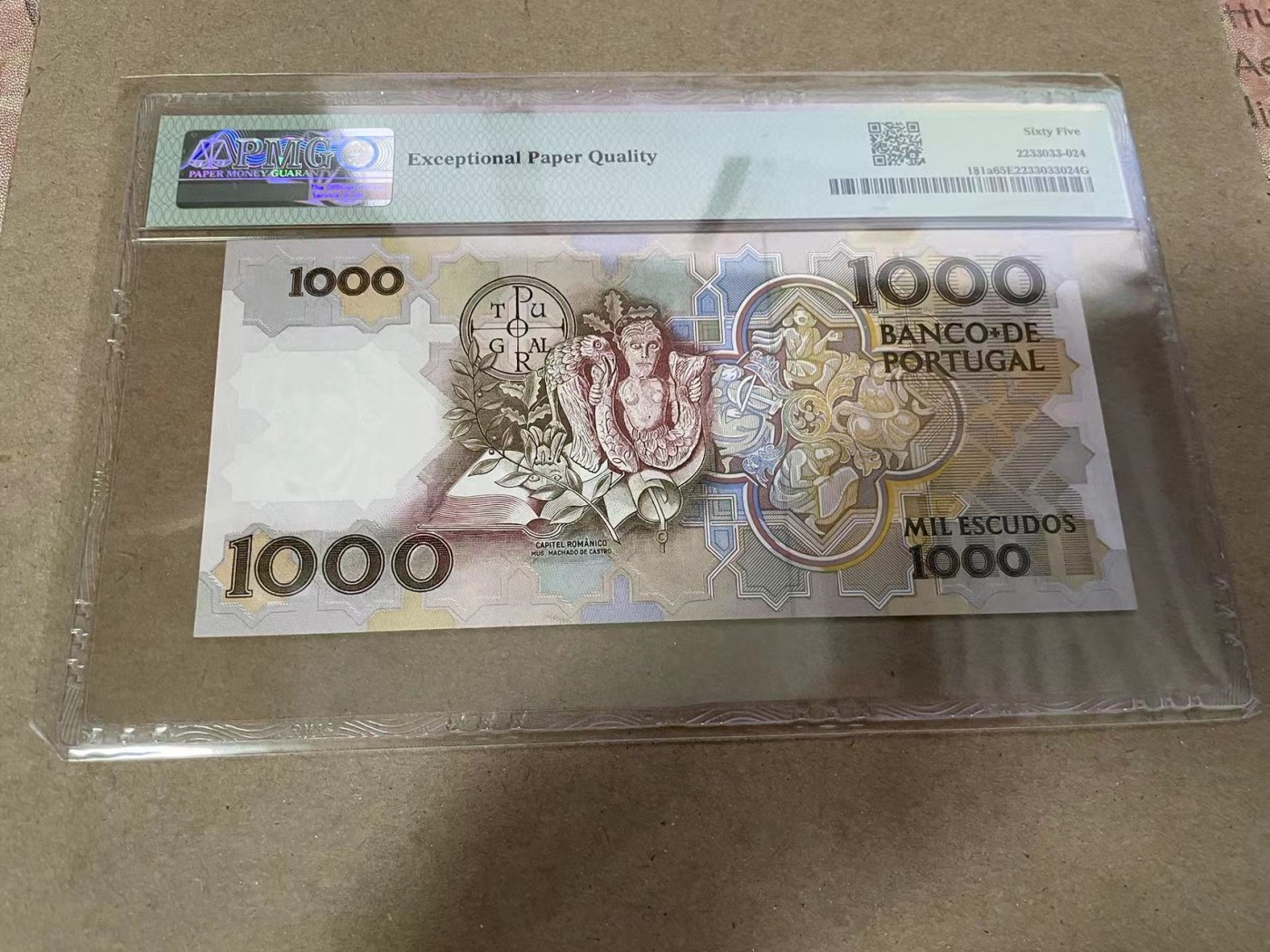 【Blue Auction】✨世界纸币精拍第369期【精】 【无47】葡萄牙 1983年1000埃斯库多 PMG65EPQ 