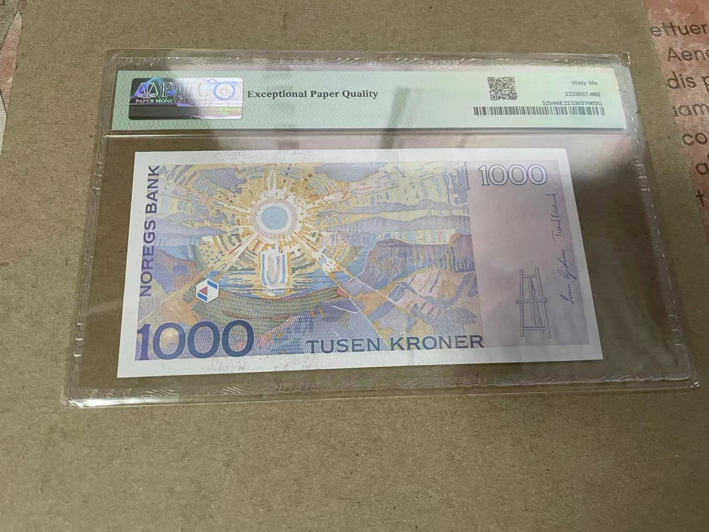 【Blue Auction】✨世界纸币精拍第369期【精】 挪威 2004年1000克朗 PMG66EPQ 