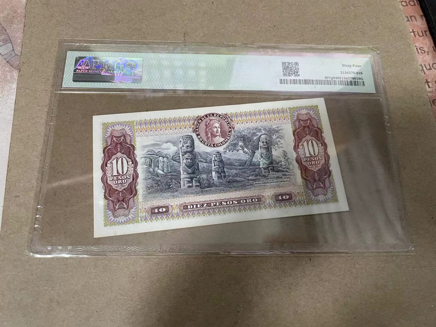 【Blue Auction】✨世界纸币精拍第369期【精】 【一组2张】哥伦比亚 1976-77年2比索 PMG66EPQ &哥伦比亚 1979-80年10比索 PMG64