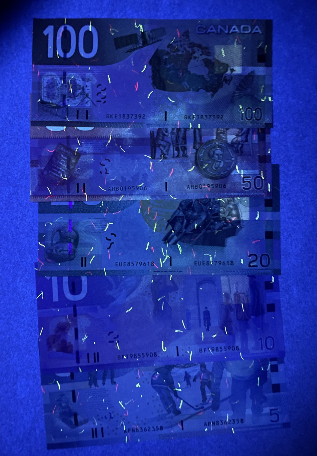 【Blue Auction】✨世界纸币精拍第369期【精】 【一组5张】加拿大 旅版 5-100元 全新UNC