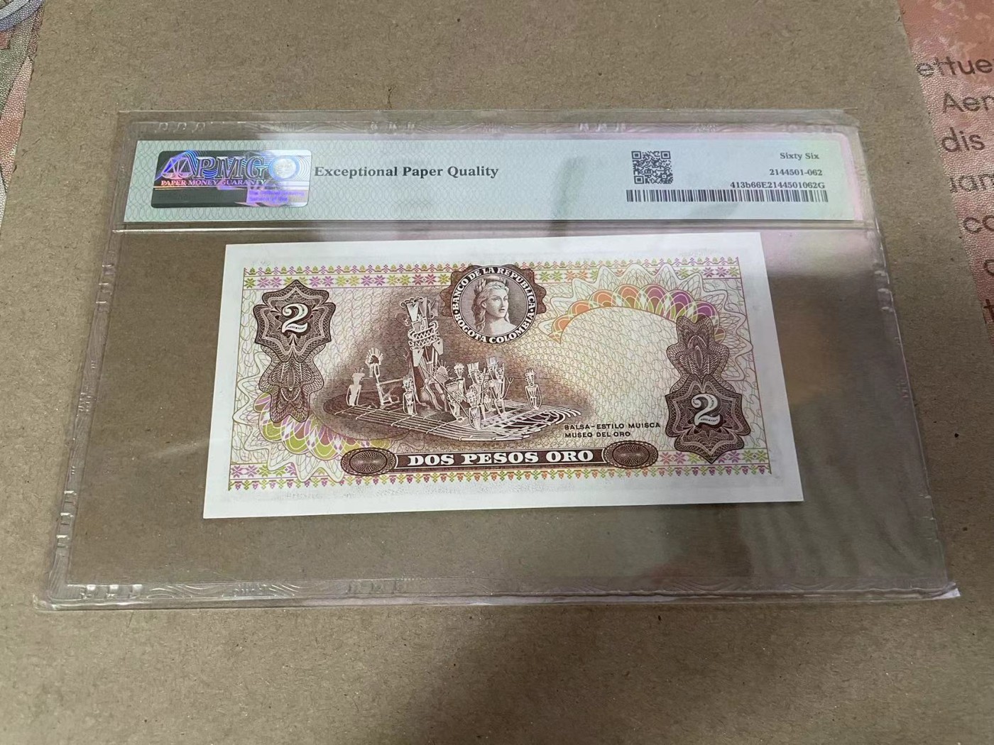 【Blue Auction】✨世界纸币精拍第369期【精】 【一组2张】哥伦比亚 1976-77年2比索 PMG66EPQ &哥伦比亚 1979-80年10比索 PMG64