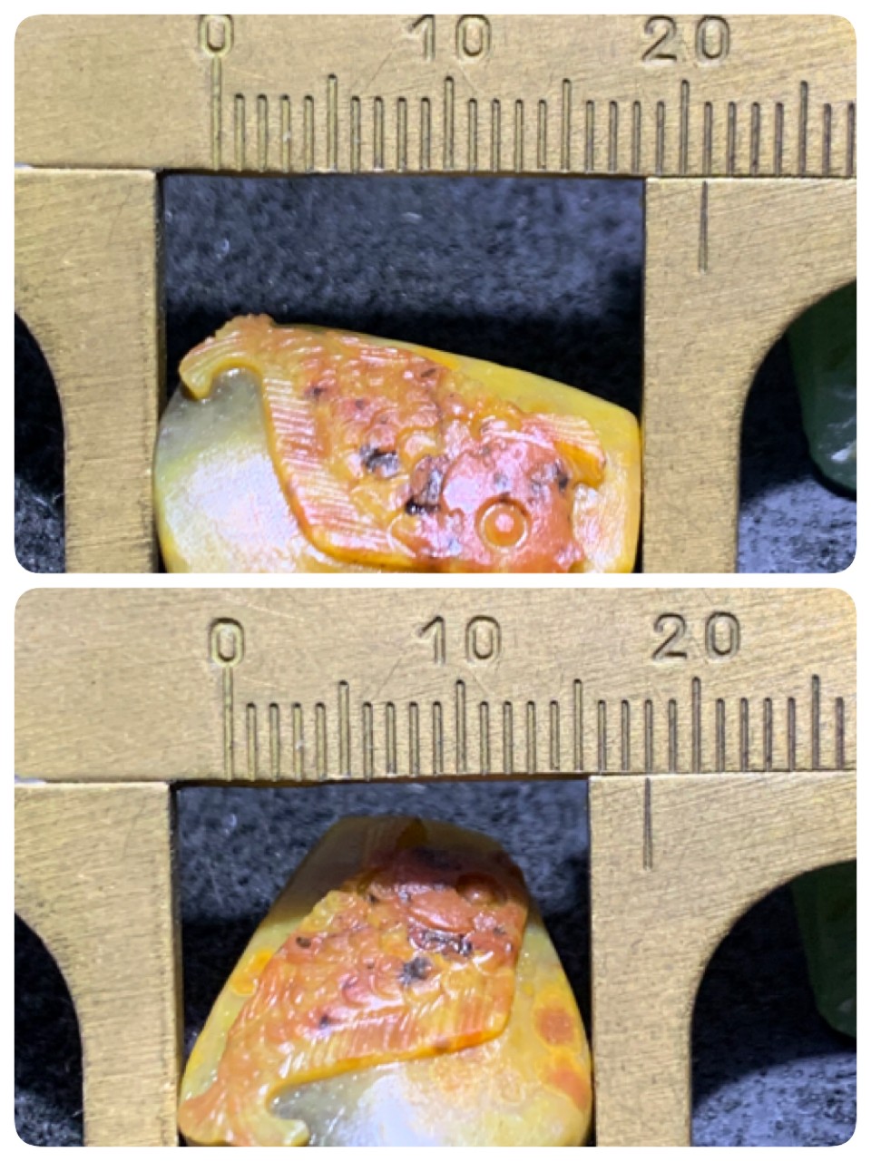 精美亚光战国红玛瑙手工俏色巧雕富贵有鱼一体佛头三通一个