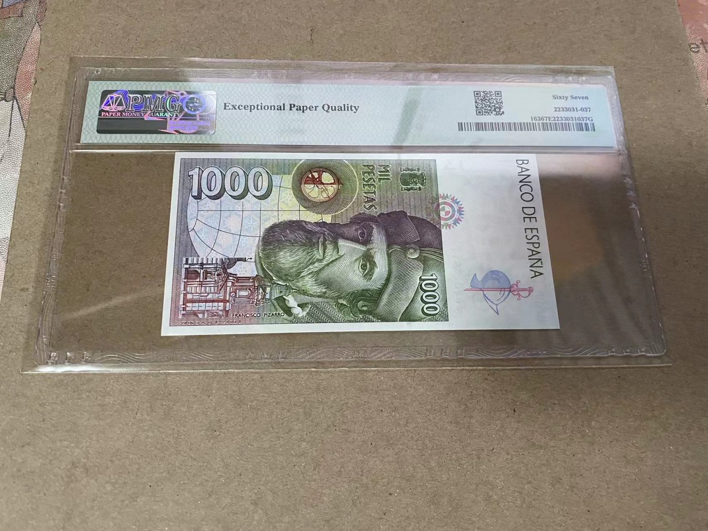 【Blue Auction】✨世界纸币精拍第369期【精】 西班牙 1992年1000比塞塔 PMG67EPQ 