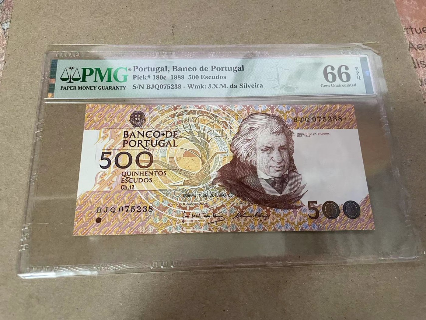 【Blue Auction】✨世界纸币精拍第369期【精】 葡萄牙 1989年500埃斯库多 PMG66EPQ 