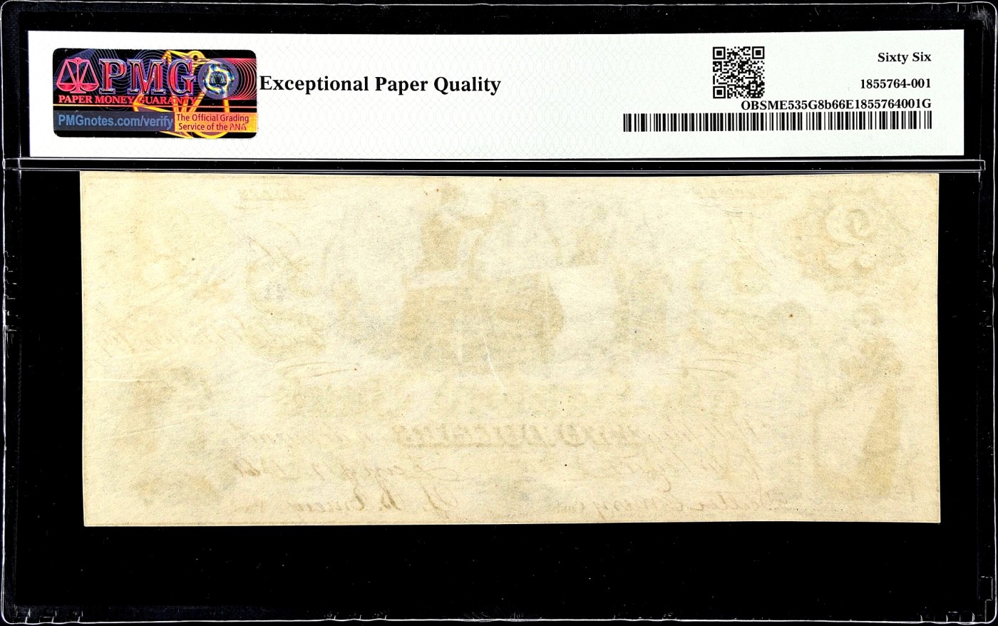 【Blue Auction】✨世界纸币精拍第369期【精】 【唯一冠军分 24小号实钞 PMG错标号码 该品种非常非常罕见】美国 缅因州 1861年2美金 PMG66EPQ 女纺织工&小女孩 飞鹰点缀 设计精美 值此一张 如此高分 不容错过的品种 