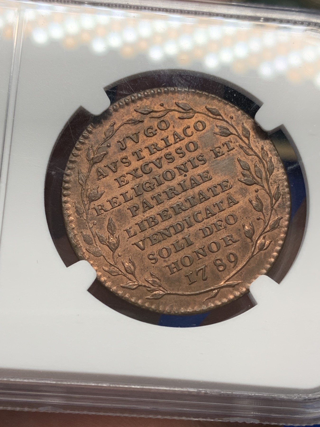 《竞宝斋》第196场-周日，周一 2场 (全场包邮) NGC UNC奥地利1790双面文字代用铜币